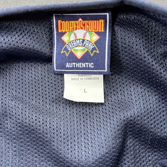 Cooperstown Dreams Park Pullover Men L Blue Baseball Short Sleeve Windbreaker - Picture 12 of 16